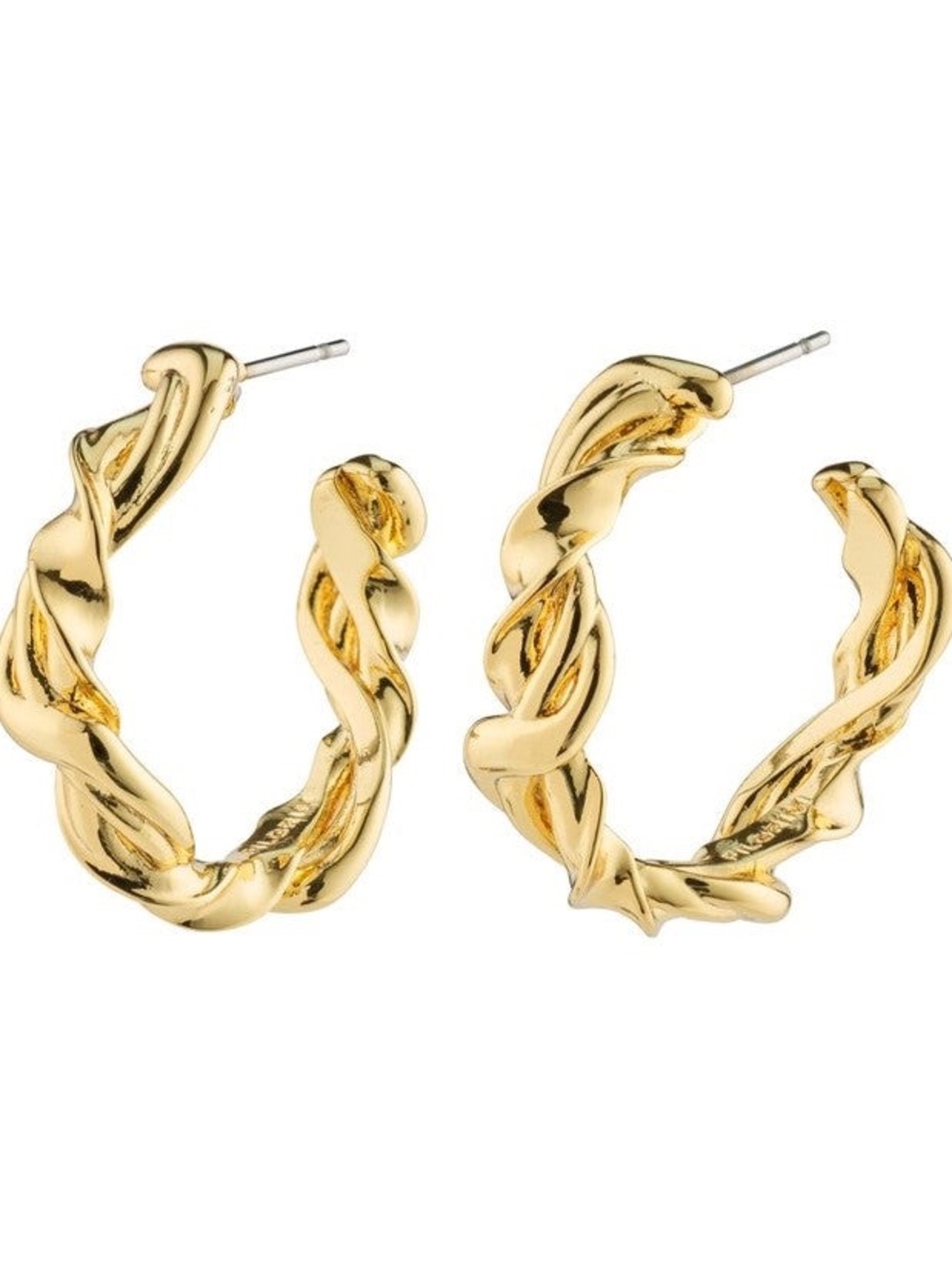 Pilgrim Twisted Gold Hoop Earrings